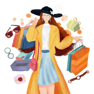 双十一双十二购物美女大牌狂欢淘