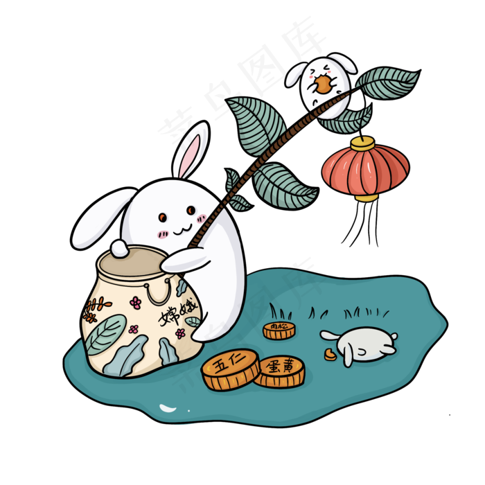 中秋节玉兔偷月饼