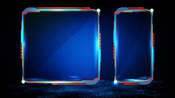 蓝色发光科技的抽象未来背景科幻框架hud ui