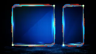 蓝色发光科技的抽象未来背景科幻框架hud ui