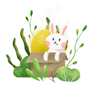 中秋节的兔子和月亮