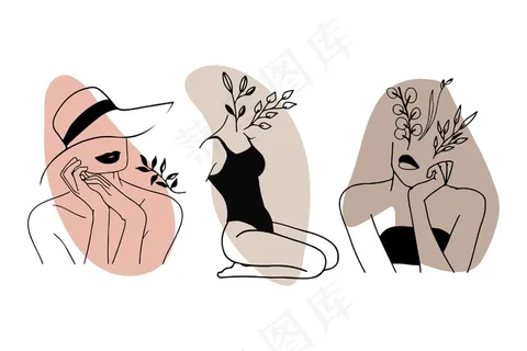 优雅线条艺术风格女性系列