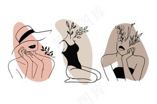 优雅线条艺术风格女性系列