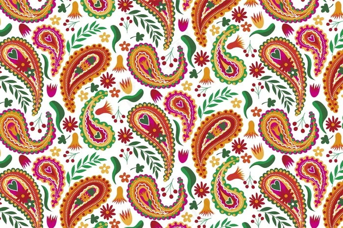 美丽的佩斯利传统无缝模式棕色调