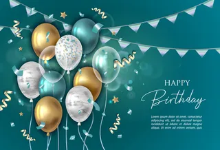 生日快乐背景与气球。