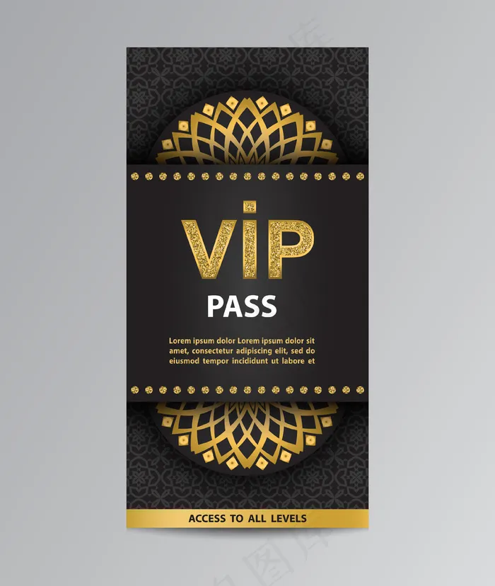 Vip通行证宣传单,DM传单模板eps,ai矢量模版下载