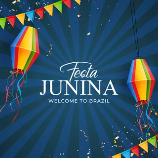 junina节日背景与派对旗帜banner灯笼 junina节日背景与派对旗帜banner灯笼