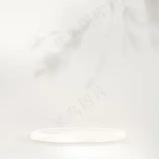 白色讲台产品背景 psd 与白色背景上的叶影