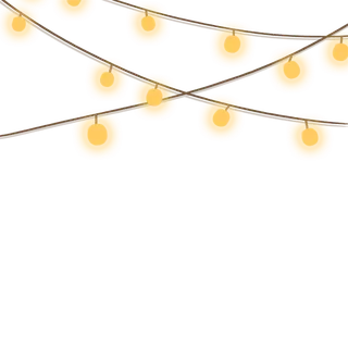 手绘卡通黄色挂灯窗灯免扣元素