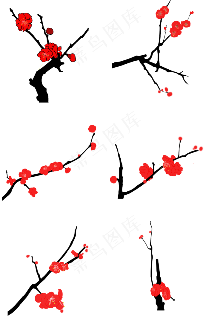 梅花小物花苞(2000X3020(DPI:300))psd模版下载