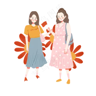 国庆节假期出游少女