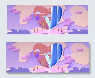 C4D七夕唯美电商展台