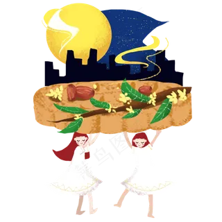 八月十五月饼上的城市中秋节