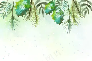 水彩圣诞快乐背景主题