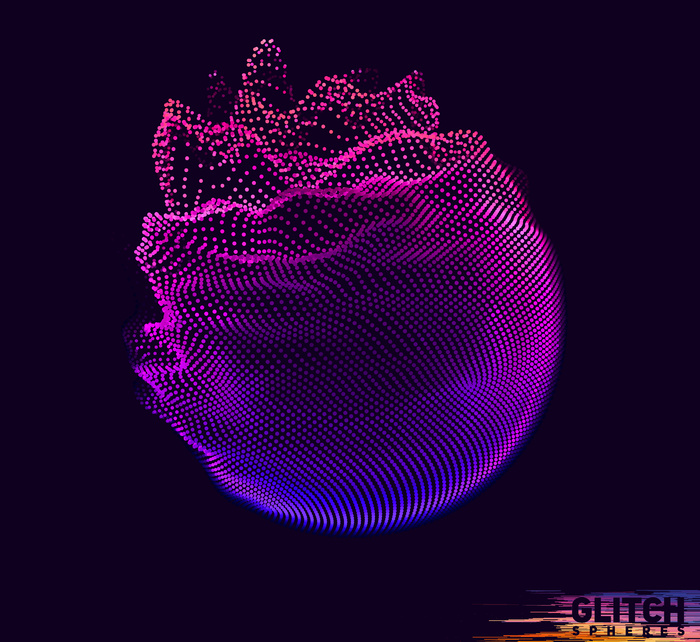 在深色背景上的抽象矢量彩色网格