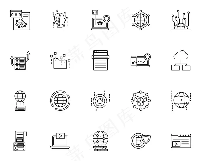 设置数据技术大纲图标eps,ai矢量模版下载