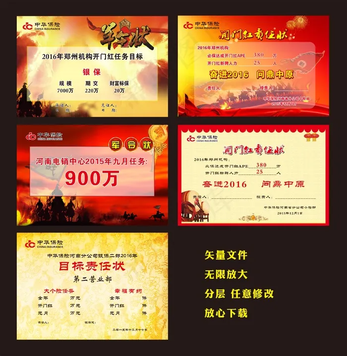 销售军令状 责任状展板海报cdr矢量模版下载