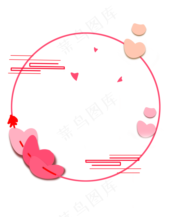 七夕节爱心立体边框