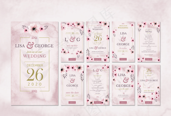 浪漫简约婚礼请柬