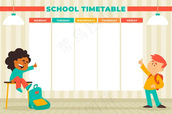 平面设计返校时间表eps,ai矢量模版下载