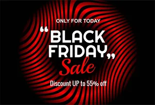 带红线的黑色星期五卡片横幅banner