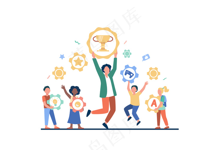 赢得不同奖项的人eps,ai矢量模版下载