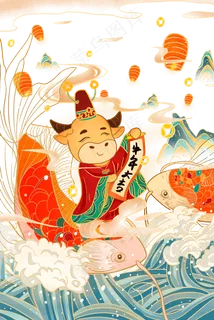 2021年国潮风牛年大吉