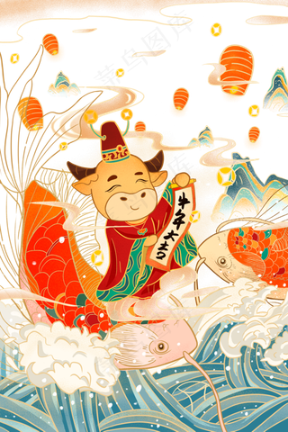 2021年国潮风牛年大吉