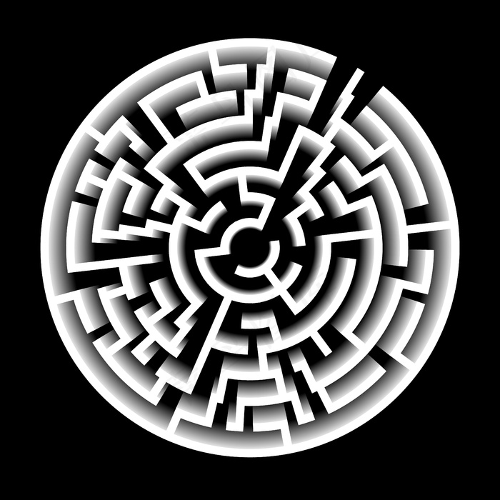 三维效果向量迷宫。环形迷宫图解