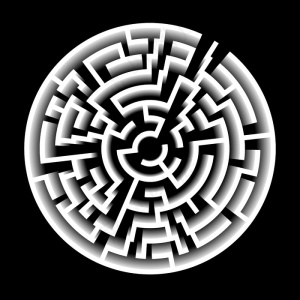三维效果向量迷宫。环形迷宫图解
