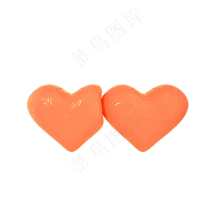 七夕节橙色碰撞的爱心装饰(2000X2000(DPI:300))psd模版下载