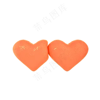 七夕节橙色碰撞的爱心装饰