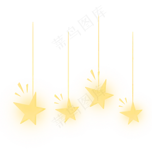 黄色发光七夕情人节星星