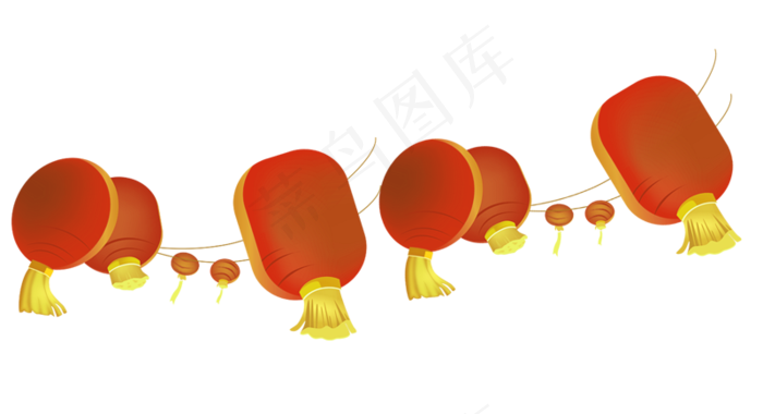 手绘新年元宵节红色灯笼装饰免扣(800X434(DPI:72))psd模版下载