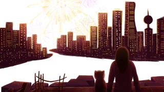 元旦跨年2021烟花夜色