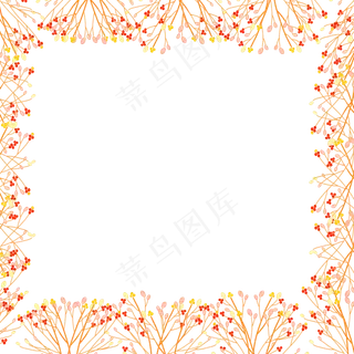手绘植物边框PNG素材