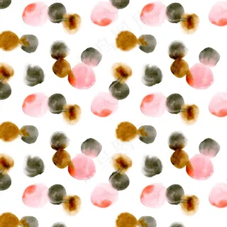 水彩画圆点图案风格