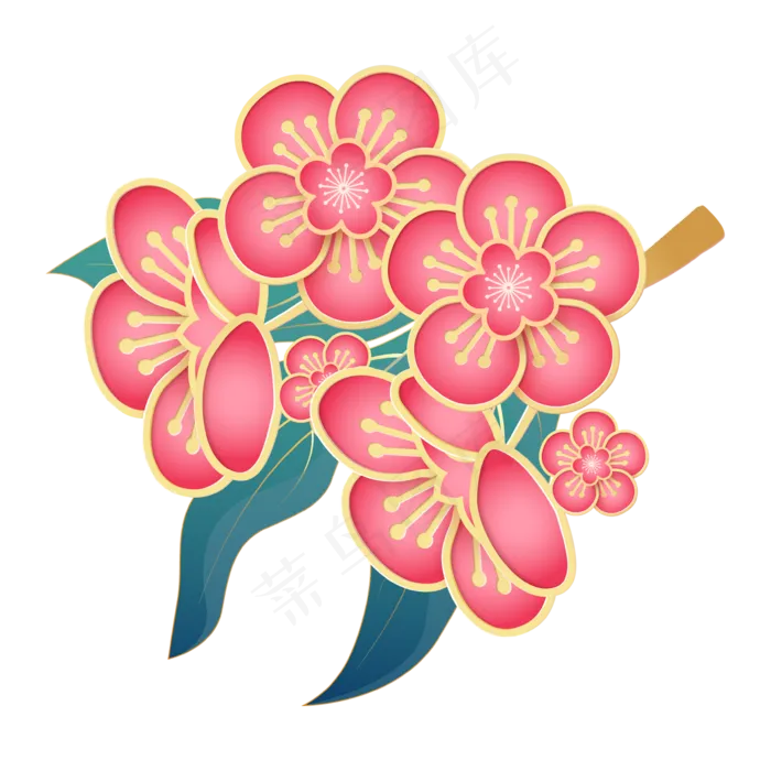 立体剪纸花朵装饰(3543*3543px 300 dpi )ai矢量模版下载