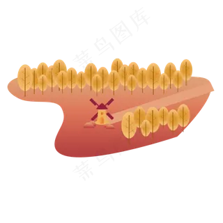 森林里的荷兰风车可商用元素
