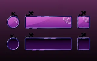 游戏ui资产元素的万圣节按钮集