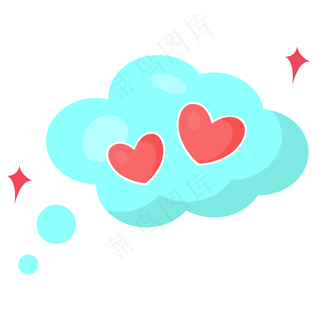 七夕节爱心云朵