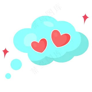 七夕节爱心云朵