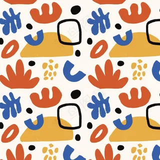 手绘平面抽象形状图案