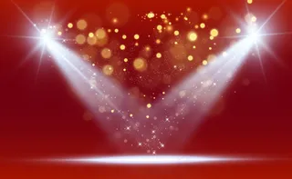 白色场景，带聚光灯。插图。