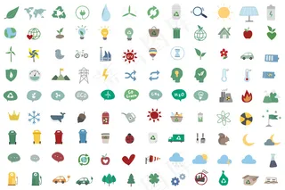 环境图标的插图集