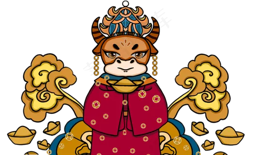 牛年国潮中国风新年财神爷