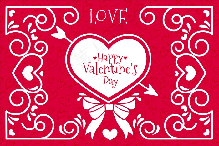 情人节背景与箭和心