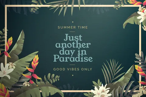 有叶子和花的热带背景