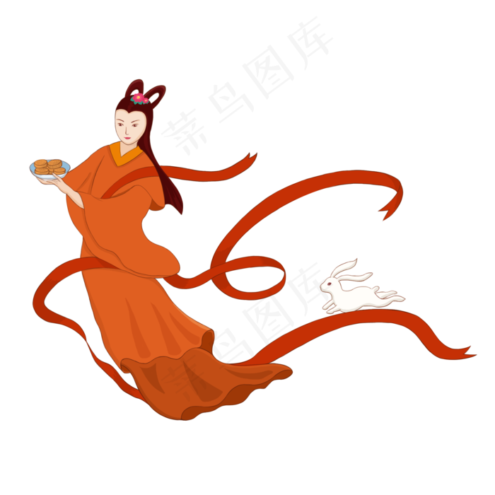 中秋节嫦娥兔子(2000X2000(DPI:300))psd模版下载