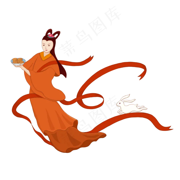 中秋节嫦娥兔子(2000X2000(DPI:300))psd模版下载
